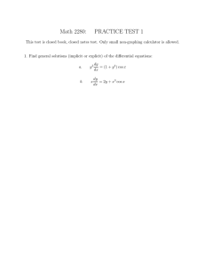 Math 2280: PRACTICE TEST 1