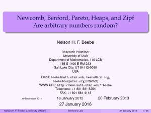 Newcomb, Benford, Pareto, Heaps, and Zipf Are arbitrary numbers random?