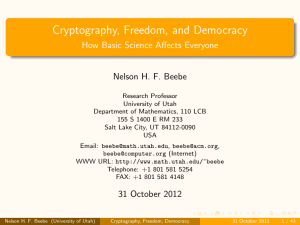 Cryptography, Freedom, and Democracy How Basic Science Affects Everyone