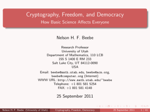 Cryptography, Freedom, and Democracy How Basic Science Affects Everyone