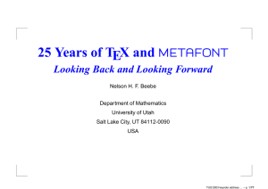 25 Years of TEX and Looking Back and Looking Forward