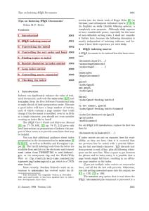 Tips on Indexing L TEX Documents 1001 [6]