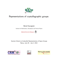 Representations of crystallographic groups Bernd Souvignier