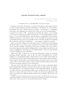 2004-2005 INTRODUCTION: PRIMES 1. introduction to the 2004-2005 utah math circle