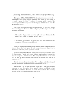 Counting, Permutations, and Probability (continued)