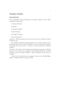 Number Fields Introduction