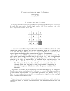 Permutations and the 15-Puzzle Peter Trapa