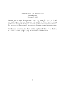 Permutations and Polynomials Sarah Kitchen February 7, 2006