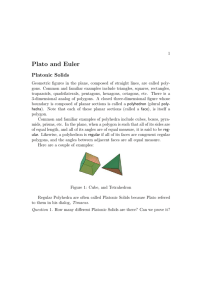 Plato and Euler Platonic Solids