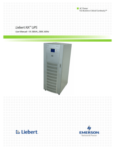 Liebert NX UPS User Manual–10-30kVA, 208V, 60Hz AC Power