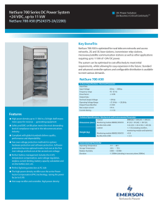 NetSure 700 Series DC Power System NetSure 700 A50 (PS24375-2A/2200) Key Benefits