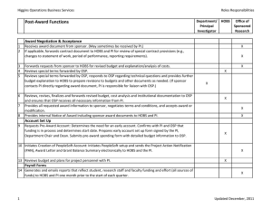 Post‐Award Functions Award Negotiation &amp; Acceptance