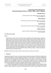 Organizational Change Management: Academic Journal of Interdisciplinary Studies MCSER Publishing, Rome-Italy