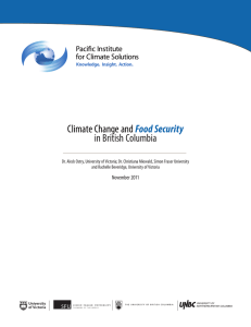 Climate Change and  Food Security in British Columbia