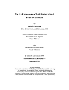 The Hydrogeology of Salt Spring Island, British Columbia by Isabelle Larocque