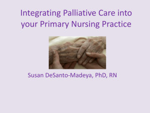 Integrating Palliative Care into your Primary Nursing Practice Susan DeSanto-Madeya, PhD, RN