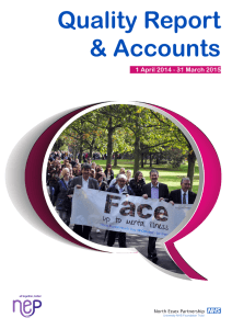 Quality Report &amp; Accounts 1 April 2014 - 31 March 2015 3