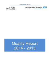 Quality Report 2014 - 2015 Quality Report 2014/15