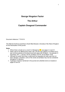 George Hingston Factor  The Arthur Captain Doegood Commander