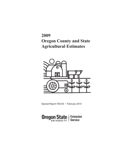 2009 Oregon County and State Agricultural Estimates