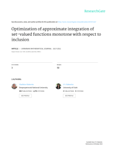 Optimization	of	approximate	integration	of set-valued	functions	monotone	with	respect	to inclusion 3