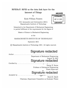 RFIDIoT:  RFID  as  the  data link ... Internet of  Things ARCHIVES Erick  William  Fuentes