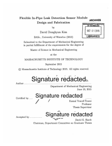 Flexible  In-Pipe  Leak  Detection  Sensor ... Design  and  Fabrication David  Donghyun  Kim