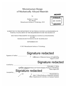 Signature  redacted Microstructure Design of Mechanically  Alloyed  Materials ARCHIVES