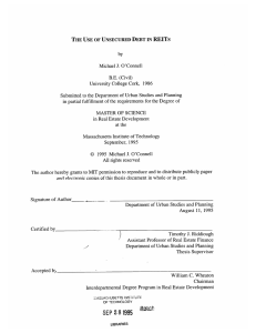 THE USE  OF UNSECURED  DEBT IN  REITs by J.