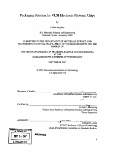 Packaging  Solution  for VLSI Electronic  Photonic ...