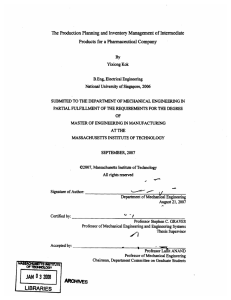 The Production Planning and Inventory Management  of Intermediate