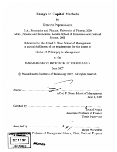 Essays  in  Capital Markets Dimitris  Papanikolaou