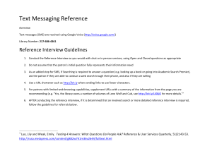 Text Messaging Reference Reference Interview Guidelines