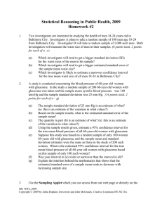 Statistical Reasoning in Public Health, 2009 Homework #2