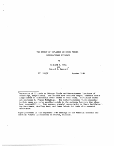 THE  EFFECT  OF  INFLATION ON  STOCK ... INTERNATIONAL EVIDENCE by Richard  A. Cohn