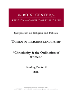 W  “Christianity &amp; the Ordination of Women”