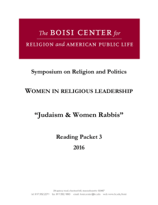 W  “Judaism &amp; Women Rabbis” Symposium on Religion and Politics