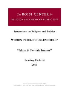 W  “Islam &amp; Female Imams” Symposium on Religion and Politics