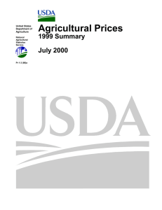 Agricultural Prices 1999 Summary July 2000 United States