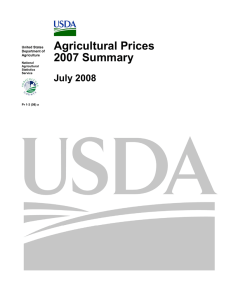 Agricultural Prices 2007 Summary July 2008