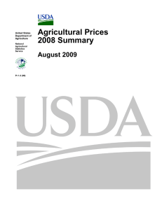 Agricultural Prices 2008 Summary August 2009