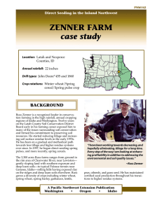 ZENNER FARM case study Direct Seeding in the Inland Northwest