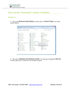 How to access “4csuuseonly” wireless on Windows Windows 7 Windows Start Button