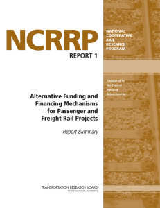 NCRRP REPORT 1 Alternative Funding and Financing Mechanisms
