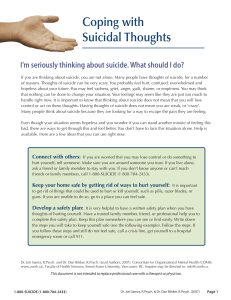 Coping with Suicidal Thoughts