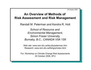 An Overview of Methods of Risk Assessment and Risk Management