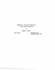 Aggregation,  Structural  Change and Cross  Section Estimation by