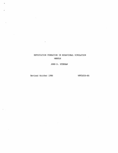 EXPECTATION FORMATION  IN  BEHAVIORAL SIMULATION MODELS JOHN D. STERIAN4