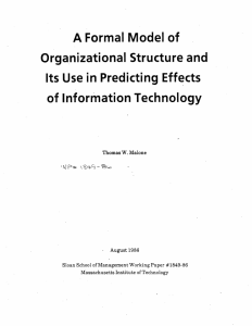 A Formal  Model  of Organizational  Structure and