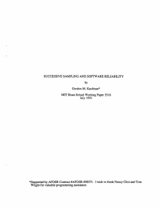SUCCESSIVE  SAMPLING  AND  SOFTWARE  RELIABILITY by